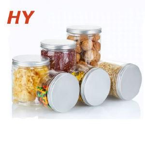 250ml 350ml 550ml 600ml 1000ml Containers Pet Plastic Food Storage Clear Cookie Round Jar with Lid for Candy Packaging