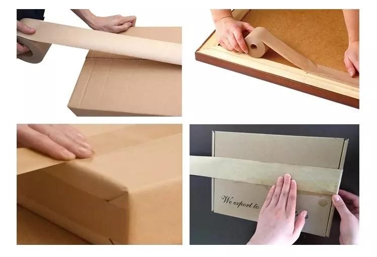 Eco Friendly Water Activated Custom Brown Kraft Paper Tape for Carton Sealing