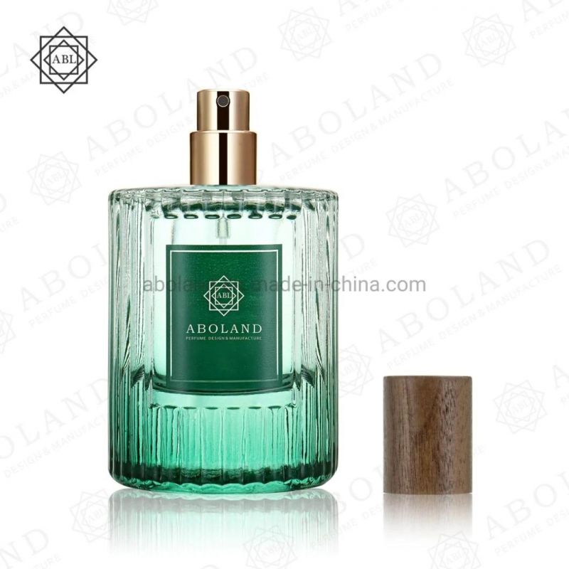 Wholesale Short Cylindrical Glass Perfume with Wooden Lid