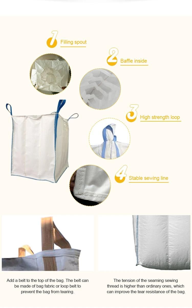 One Ton Fish Meal Packing PP Big Bags Bulk Bags, Fbic Bag