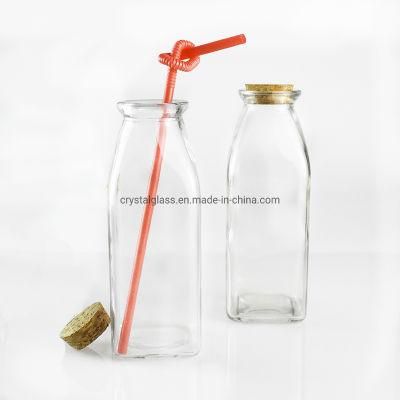 350ml Glass Bottles for Milk and Ice Tea Storage with Cork