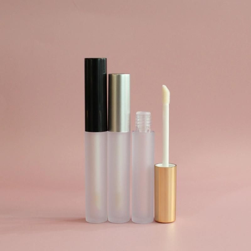 Frost Lip Gloss Packaging Slim Lipgloss Tube with Brush
