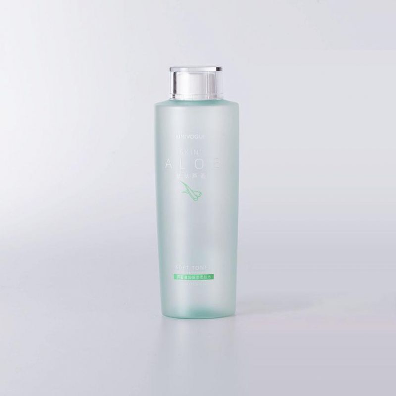 400ml Cosmetic Luxury Pink Frosted Matte Skin Care Essential Oil Inverted Conical Silver Screw Cap Bottle
