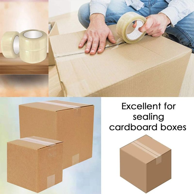 Supertransparent Packing Carton Sealing Roll BOPP Glue Tape for Office Transportation Home