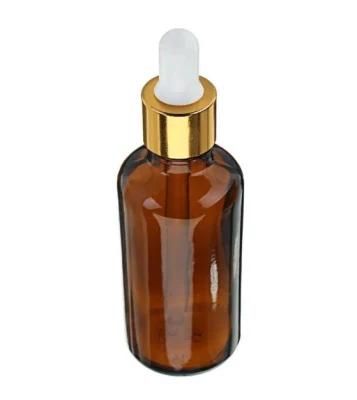 Amber Boston Round Glass Bottles for Cosmetic Packing