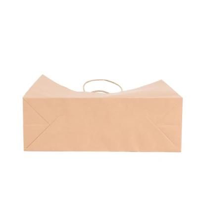 Square Bottom Biodegradable Paper Gift Shopping Bag Brown Kraft Paper Bag