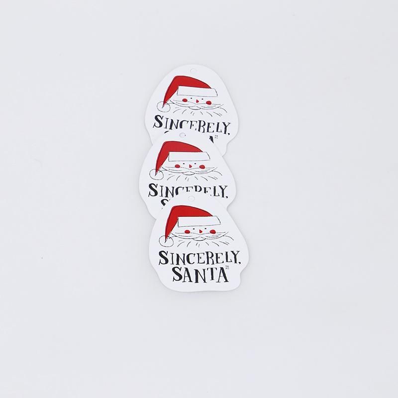 Custom Chistmas Santa Irregular Shape Tag Paper Hangtag