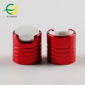 Red Aluminum Cosmetic Disc Top Cap for Shampoo Washing