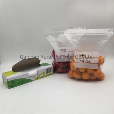 Wholesale Reusable Transparent Zipper Food Storage Freezer Quart Bag in Color Box