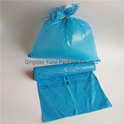 OEM Custom Design Printed Disposable Blue Plastic Trash Bag