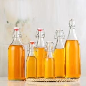 Swing Top Wholesale Empty 375ml 500ml 1000ml Beverage Mineral Water Cooking Oil Kombucha Glass Bottle for Vinegar, Soy Packing