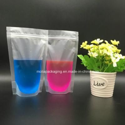 Pack Clear Drink Pouches Bags with Straws - Reclosable Zipper Stand-up Plastic Pouches Bags Drinking Bags