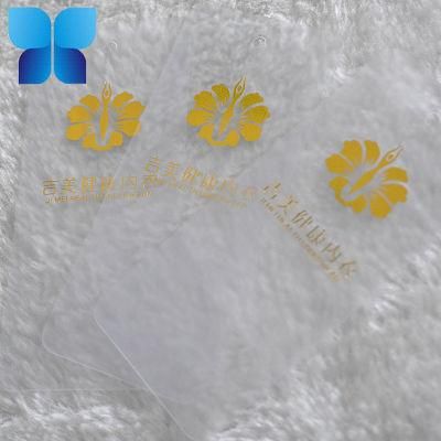 White Ground Yellow Lettels PVC Printing Hangtag for Apparel