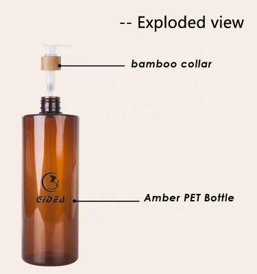 500ml Cylinder Bamboo Cosmetic Packaging with Lotion Pump