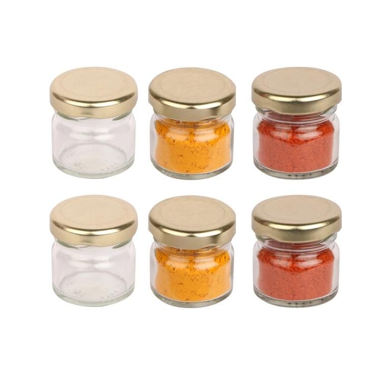 Mini Round Food Container Baby Food Package Recycled Clear Glass Spice Honey Jar