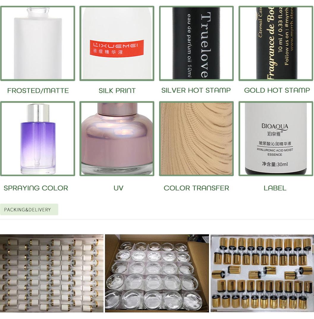 China Stock Cosmetic Container Perfume Bottle Set Green Color Empty Clear Pet Plastic Lotion Sprayer Bottle