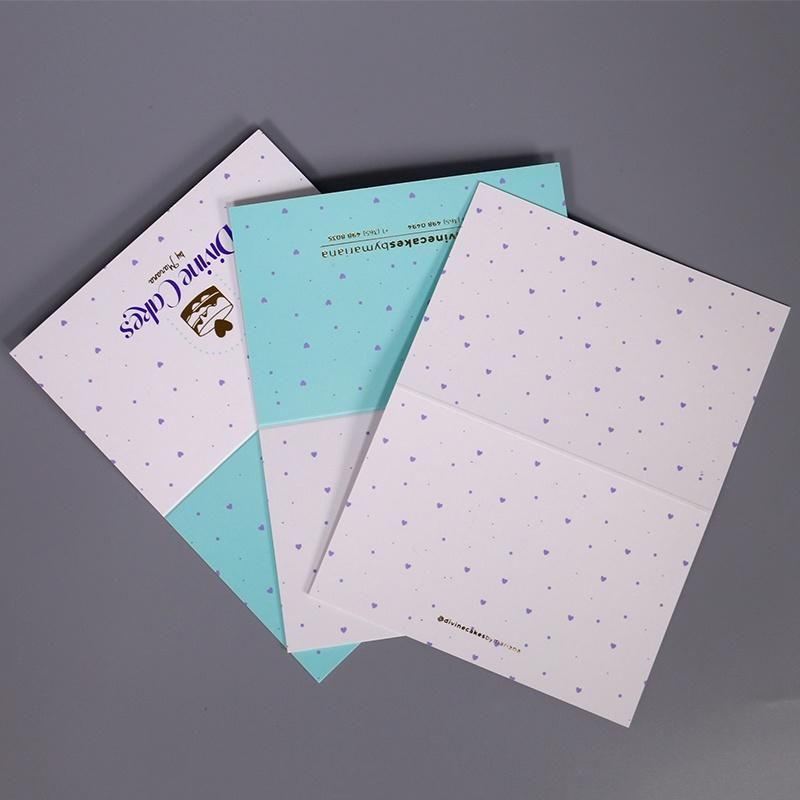 Full Platform Purple Color Hot Stamp Custom Paper Folder