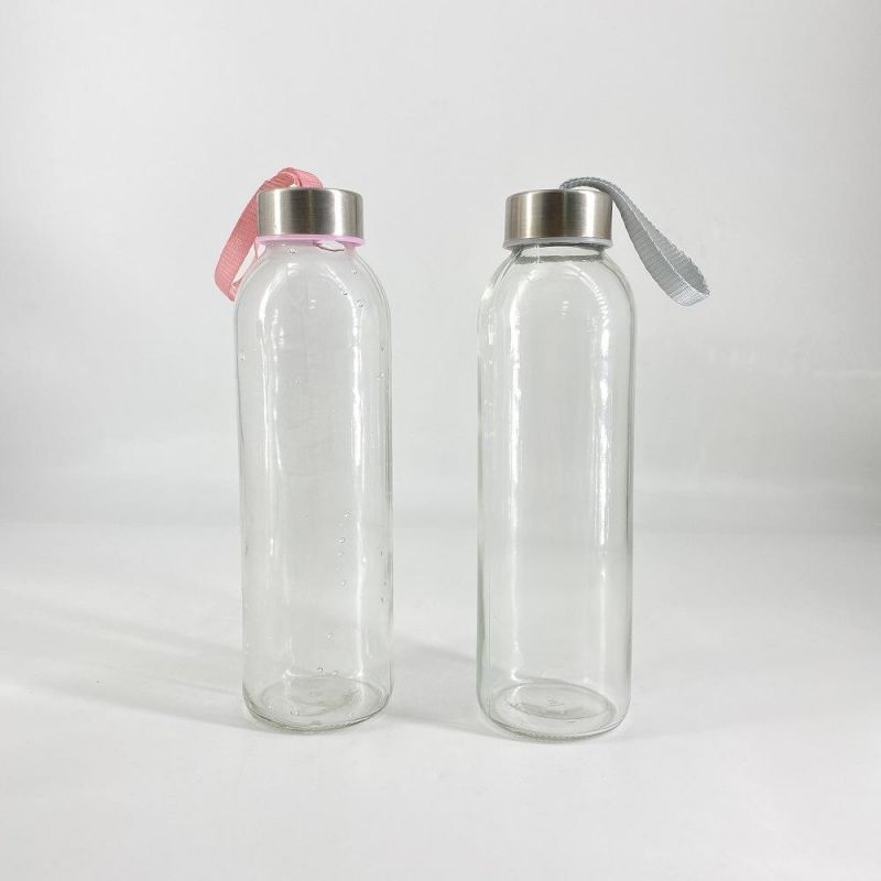 300ml 420ml 500ml 750ml 1L Customized Glass Bottle Drinks Juice Beverage Glass Mineral Water Drinking Bottle with Carrying Loop Cap