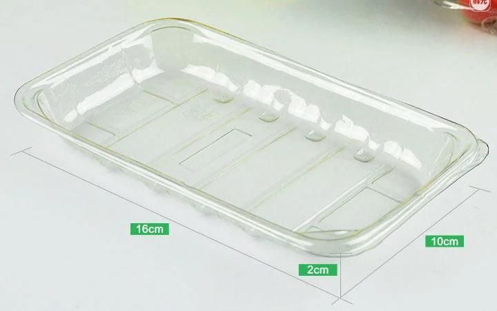 Custom Vegetable Packaging Food Grade Red and Black Color Plastic Box Clear Plastic Tray Translucence Plastic Tray