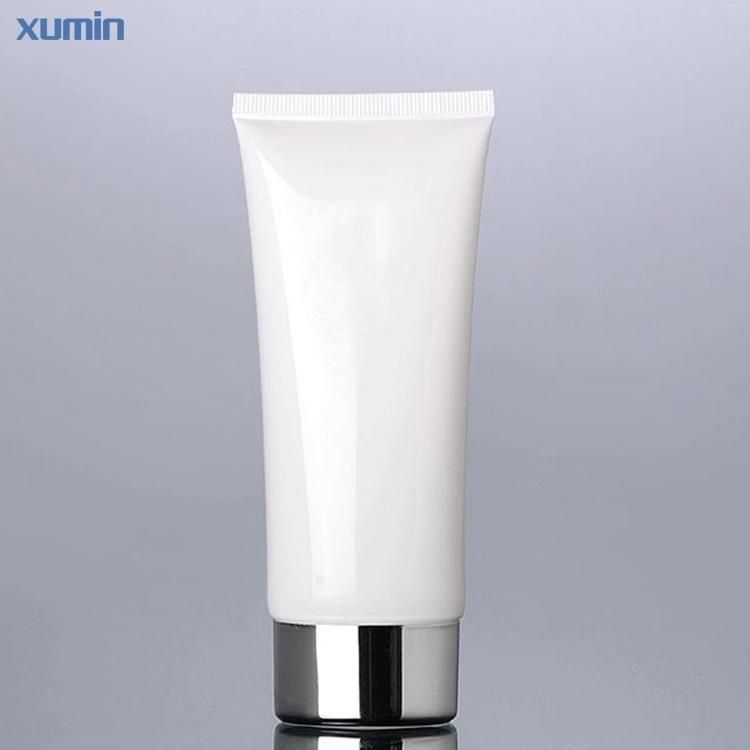 Luxury 50ml 100ml Sliver Cap White Plastic Cosmetic Tube Eye Cream Cosmetic Packaging