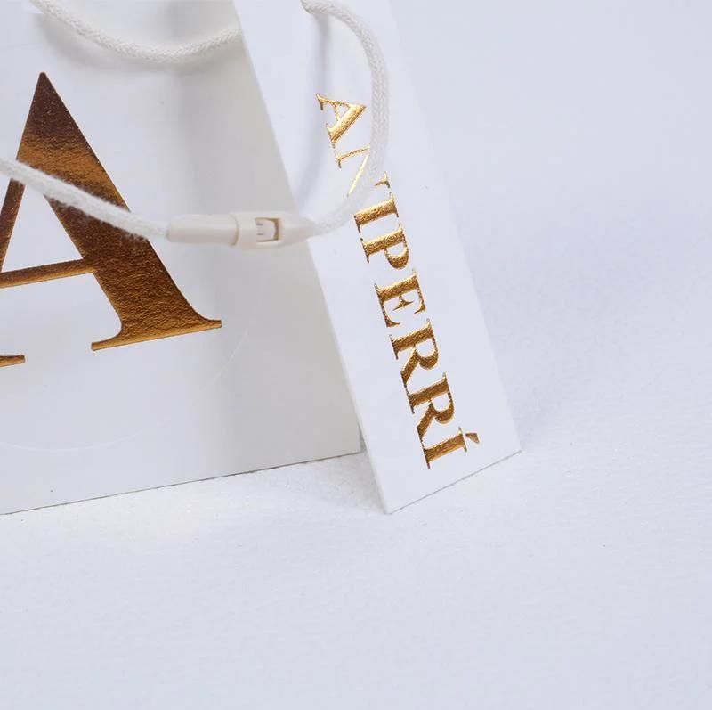 3D Logo Hot Stamp Paper Custom Garment Hang Tag for Luxury Brand