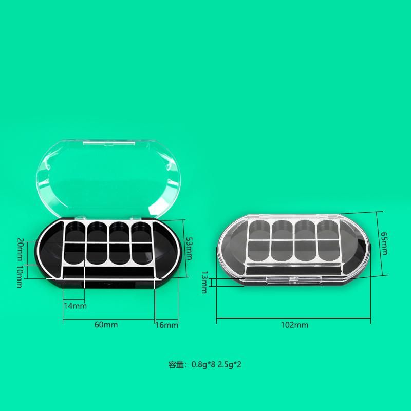 Hot-Sale Popular Round Shape Eye Shadow Palette Plastic Palette 10 Holes Empty Palette for Eyebrow Powder Case