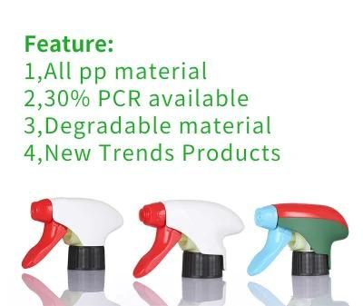 Plastic Product Recyclable and Degradable 30% up PCR Plastic Nozzle Cap Flip Top Cap Screw SL-011c Trigger Sprayer