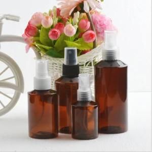 50ml100ml150ml200ml Pet Plastic Amber Color Sloping Shoulder Cosmetic Mist Spray Bottle