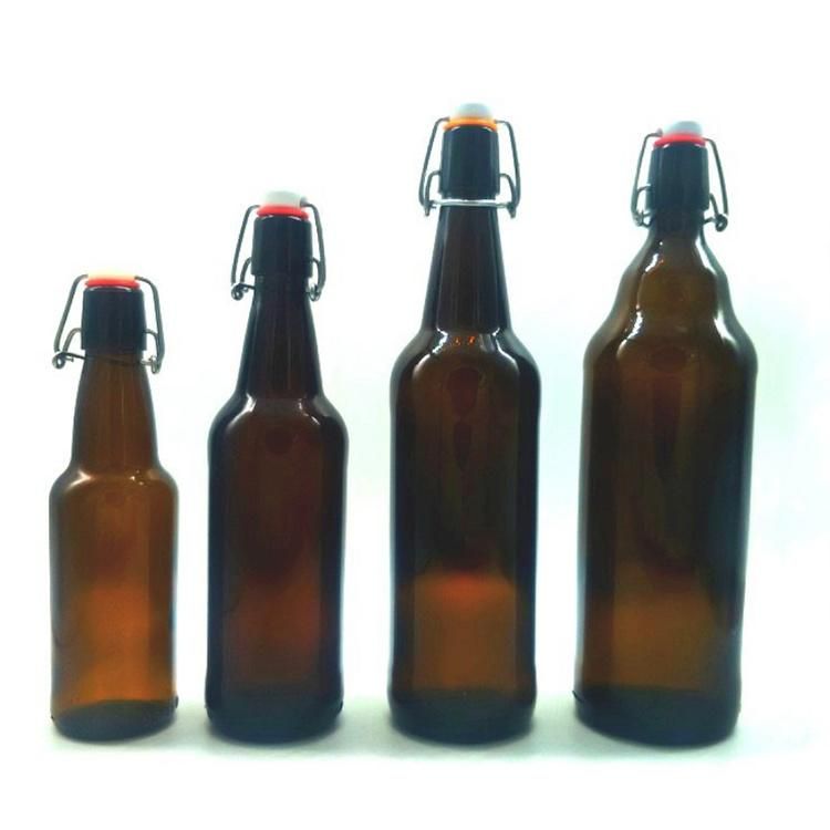 Amber Colored 330ml Beverage Glass Beer Bottles with Easy End Lids