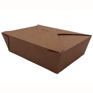 Hot Sale Kraft Paper Lunch Box Packaging Food Take Away Paper Lunch Box with Lid