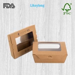 Custom Logo Printed Disposable Paper Fast Food Packaging with Windows