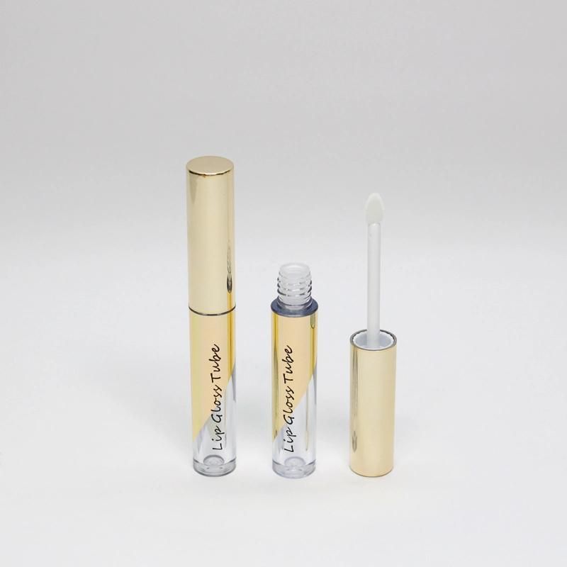 Gold Lip Gloss Tubes Slim Cylinder Lipgloss Tube