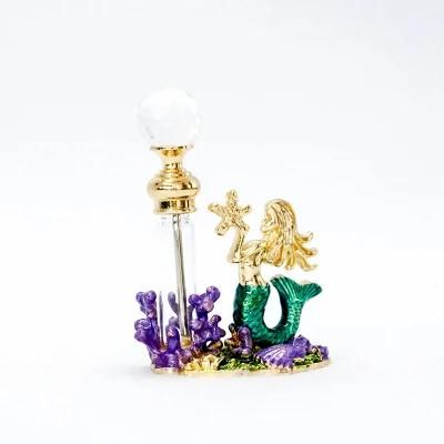 Arabic Style Metal Essential Oil Fancy Attar Perfume Glass Bottles