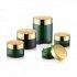 Green Round Glass Jars with Inner Liners &Metal Golden Lids for Face Cream 30/50/100g