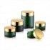 Green Round Glass Jars with Inner Liners &Metal Golden Lids for Face Cream 30/50/100g