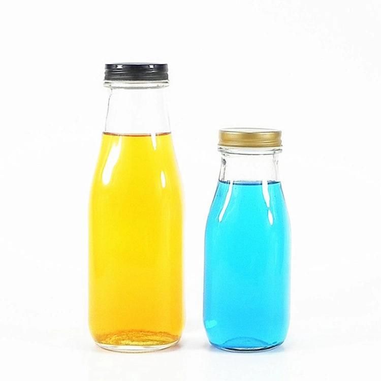 300ml Glass Milk Bottles Juice Beverage Fruit Milk Glass Bottles with Screw Cap