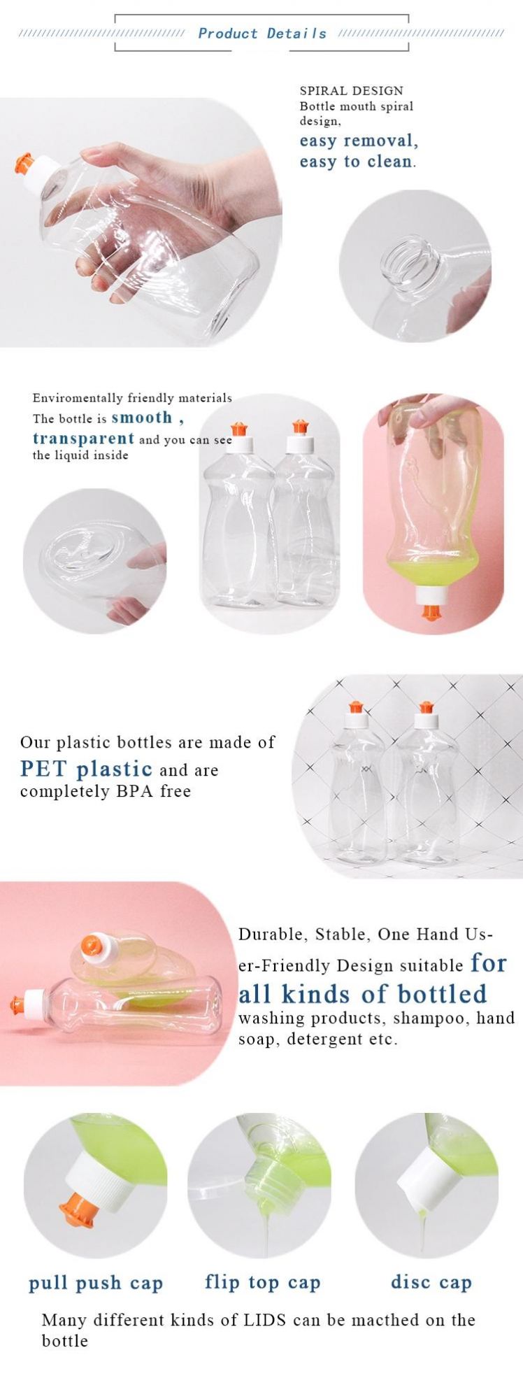 Plastic Bottles Dishwashing Liquid Brand Name 500ml