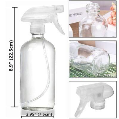 Wholesale 16oz 500ml Clear Hand Wash Sanitizer Glass Spray Bottle with Silicone Sleeve &amp; Trigger Sprayer
