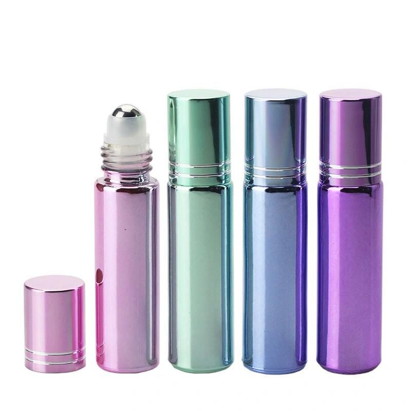 10ml Hot Sale 4 Colors UV Glass Roller Ball Parfum Bottles, High-Quality Mini Roll-on Bottle for Essential Oils