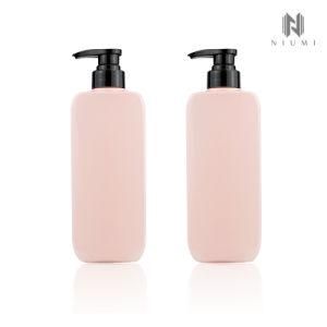 Pink Square 500ml Pet Lotion Bottle for Cosmetic Packaging Shampoo Bottle