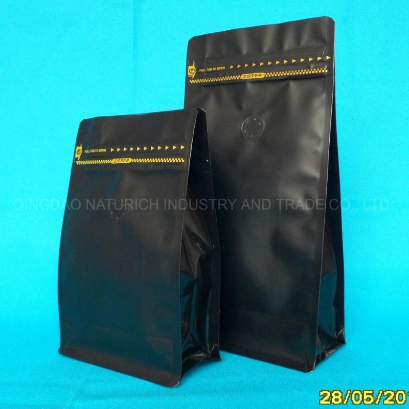 Quad Seal Stand up Plasitc Coffee Packaging Bag/Compostable Coffee Bag Doypack Pouches Mylar Bags