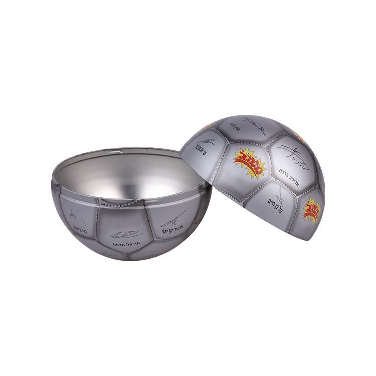 Wholesales Football Shape Ball Tin Gift Box Biscuit Tin