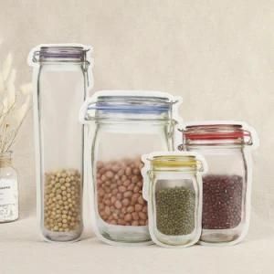 Special Shape Zipper Reusable Stand up Mason Jar Pouch