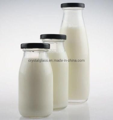16oz 500ml Drink Glass Bottles for Milk Beverage or Juice Bottle with Metal Cap
