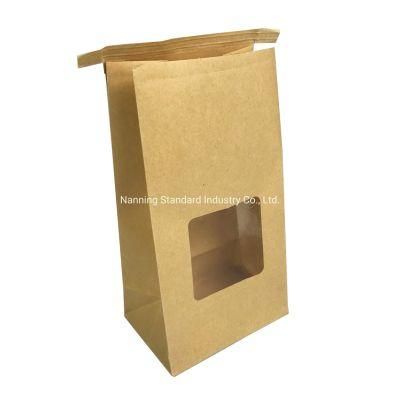 Wholesale Custom Print Kraft Paper Pouch Greaseproof Burger Packaging Bag with Your Own Logo for Take Away Food