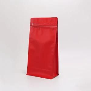 Hot Sale Green Red Black Paper Flat Button Coffee Flat Bottom Zipper Bag