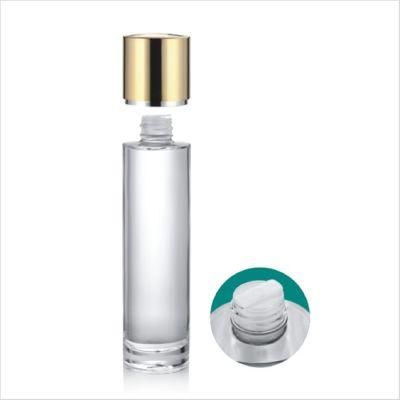 Glass Lotion Pump Bottle for Skin Care Toner Bottle with Aluminium Gold Pump and Cap Cosmetic Jar Set 40/50/100/120ml