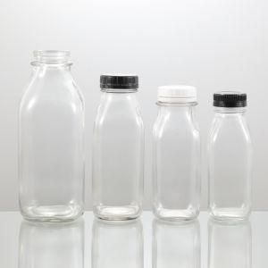 Hot Sale Square Milk Glass Bottle Factory Direct Sale Glass Bottle for Beverage