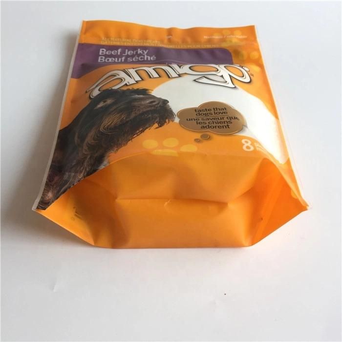 Resealable Plastic Dog Food Zipper Bag Pet Food Packaging Lamination Bag with Flat Bottom