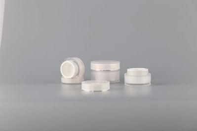 Customized Cheap White Round Shape Plastic PMMA 15g 30g 50g Cosmetic Cream Jar for Cream